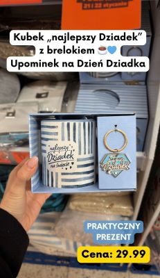 Kubek "najlepszy Dziadek" z brelokiem promocja w Kaufland