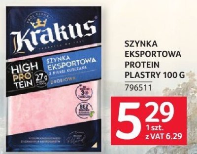 Szynka ekspportowa Duda High Protein plastry 100g promocja w Selgros