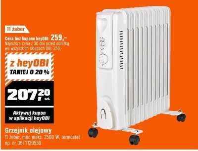 Grzejnik olejowy 11 żeber promocja w OBI
