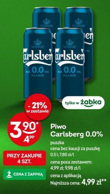 Piwo Carlsberg 0.0% puszka 0,5l promocja w Żabka