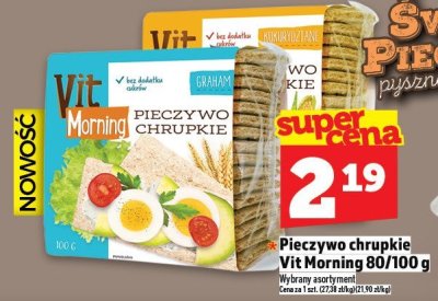 Pieczywo chrupkie Vit Morning 80/100 g promocja w TOPAZ