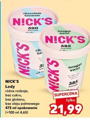 Lody chocolate brownie Nick's promocja