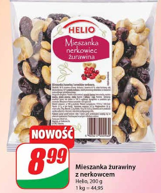 Mieszanka nerkowiec z żurawiną Helio promocja