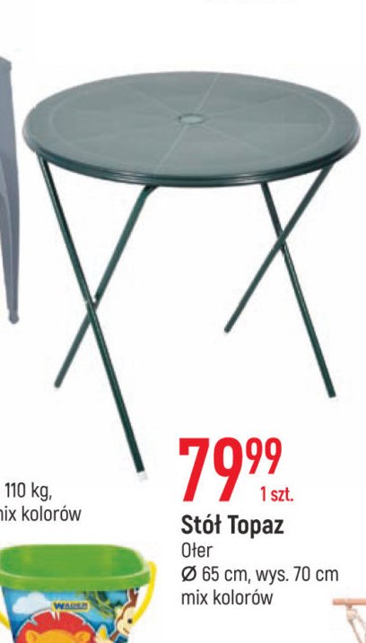 Stół turystyczny topaz śr. 65 cm leśna zieleń Ołer promocja