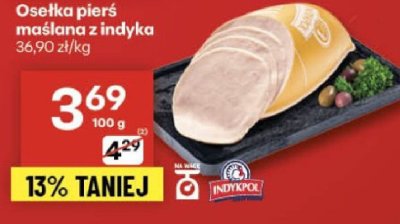 Osełka pierś maślana z indyka 36,90 zł/kg promocja w Delikatesy Centrum