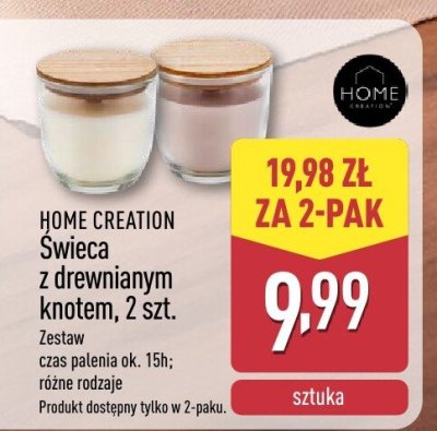Świeca z drewnianym knotem 2 szt. zestaw czas palenia ok. 15h różne rodzaje promocja w Aldi