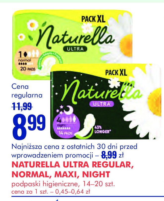 Podpaski higieniczne maxi Naturella ultra promocja