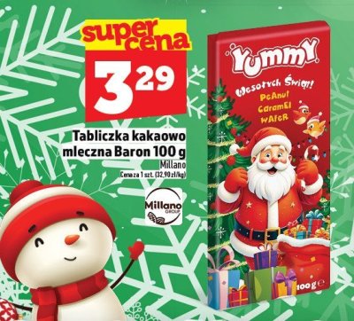 Tabliczka kakaowo mleczna Baron 100 g promocja w TOPAZ