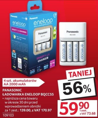 Ładowarka PANASONIC ENELOOP BQCC55 z 4 akumulatorami 2000 mAh promocja w Selgros