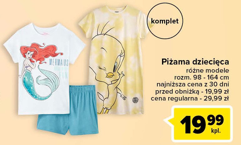 Piżama mała syrenka promocja