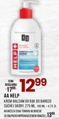 Krem-balsam na ręce AA HELP do bardzo suchej skóry promocja w Drogerie Natura