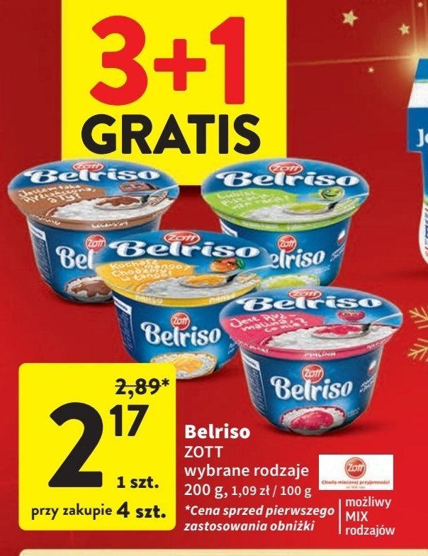 Ryż na mleku mango Zott belriso promocja