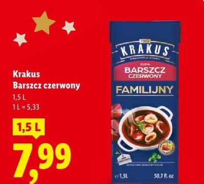 Barszcz Krakus czerwony promocja w Lidl
