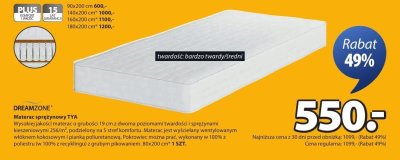 Materac sprężynowy TYA promocja w Jysk