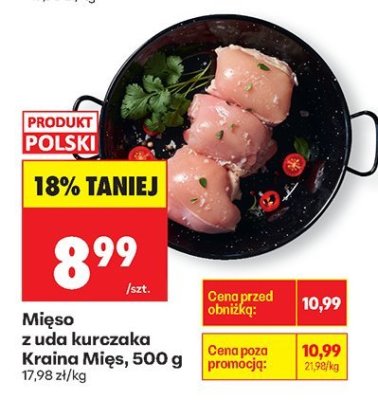 Mięso z uda kurczaka Kraina Mięs, 500 g promocja w Biedronka