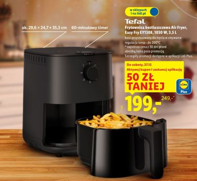 Frytkownica beztłuszczowa Air Fryer Easy Fry EY1308 1030 W 3,5 L promocja w Lidl