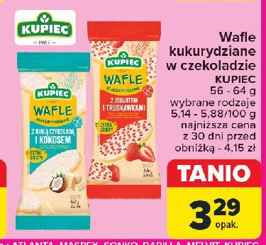 Wafle ryżowe z czekoladą białą i kokosem Kupiec promocja