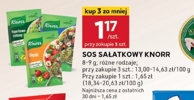 Sos sałatkowy, różne rodzaje Knorr promocja w Stokrotka