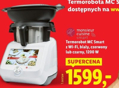 Robot kuchenny Monsieur Cuisine Smart Termorobot MC Smart z Wi-Fi, biały, czerwony lub czarny, 1200 W promocja w Lidl