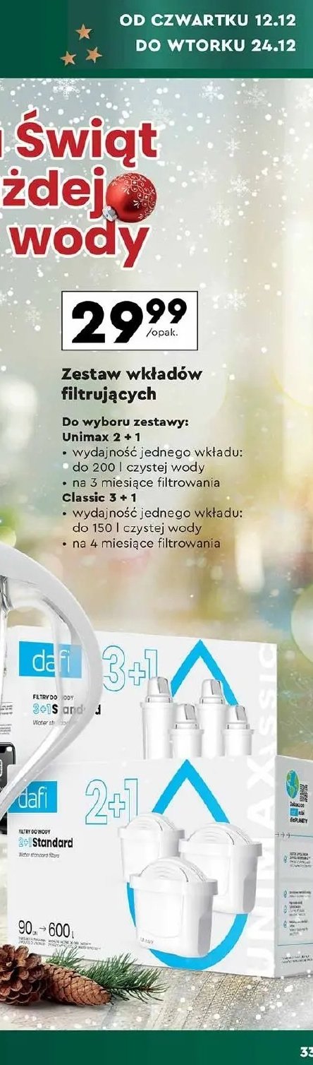 Wkład filtrujący unimax Dafi promocja w Biedronka