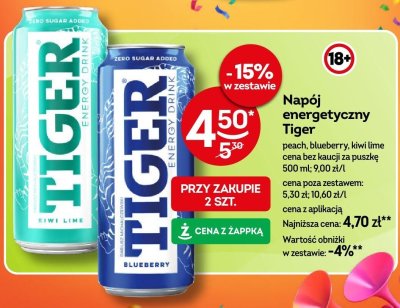 Napój energetyczny Tiger blueberry promocja w Żabka