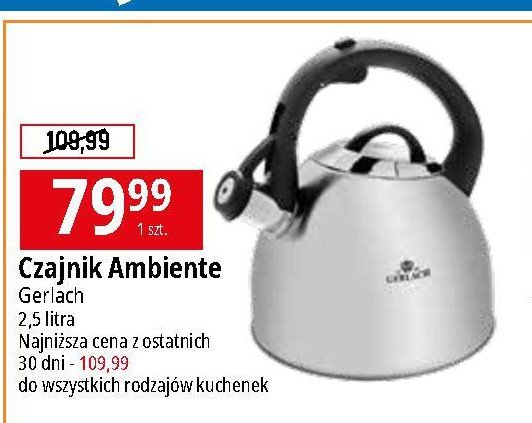 Czajnik ambiente 2.8 l Gerlach promocja