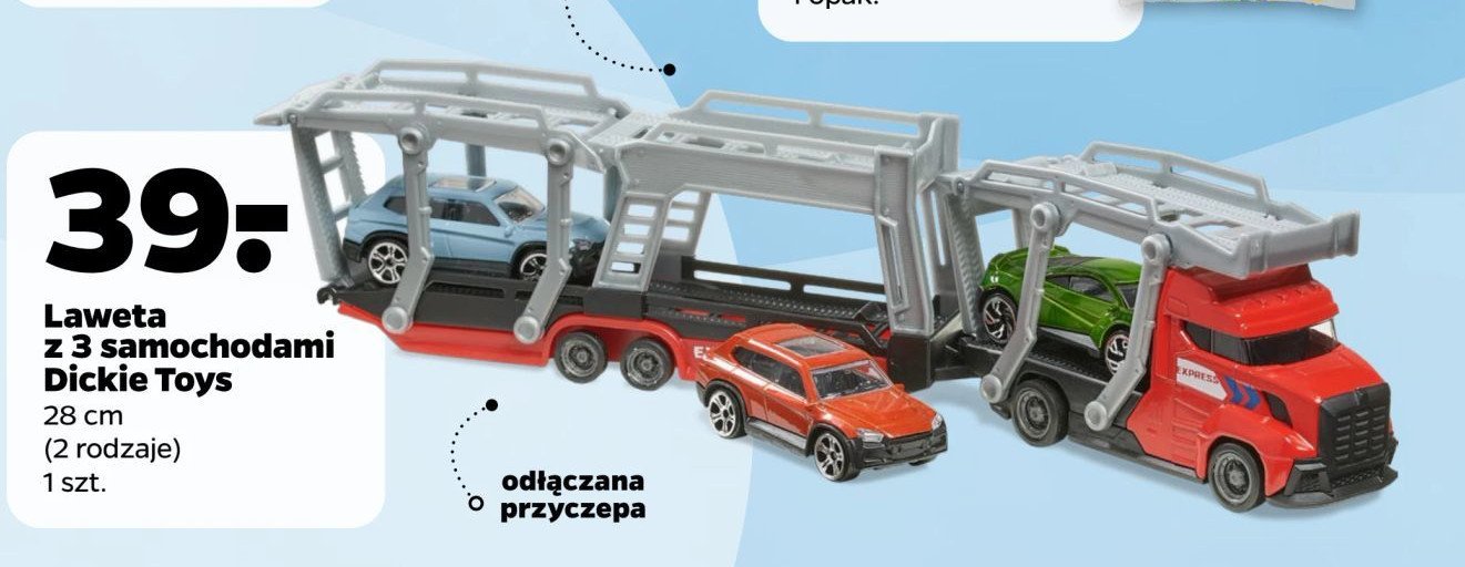 Laweta z 3 samochodami Dickie toys promocja