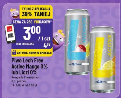 Piwo Lech Free Active Liczi 0%  promocja w POLOmarket