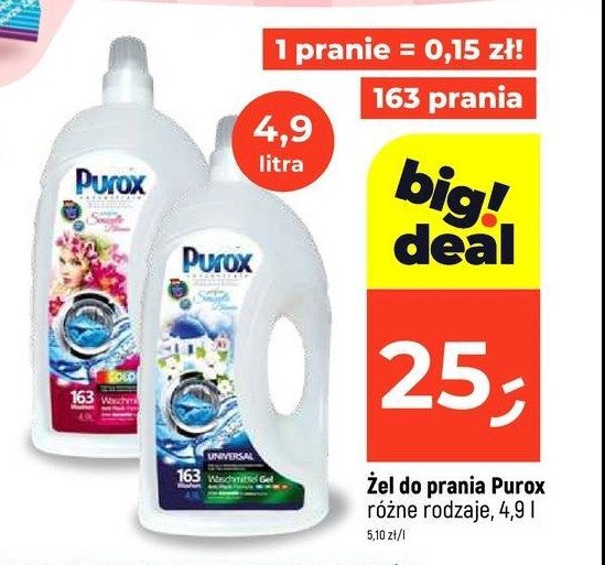 Perfumowany żel do prania color Purox promocja