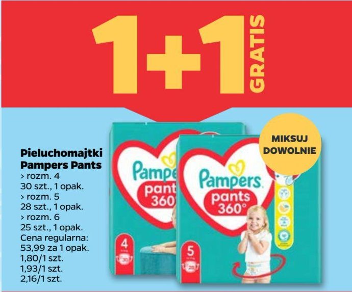 Pieluszki dla dzieci 6 Pampers pants promocja