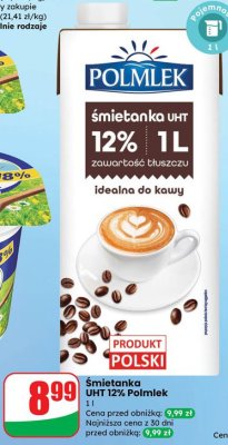 Śmietanka UHT 12% Polmlek promocja w Dino