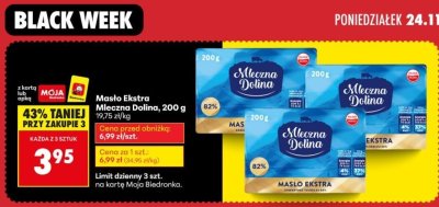 Masło Ekstra Mleczna Dolina 200g promocja w Biedronka