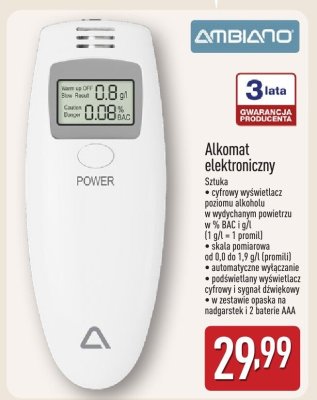 Alkomat elektroniczny Ambiano promocja w Aldi