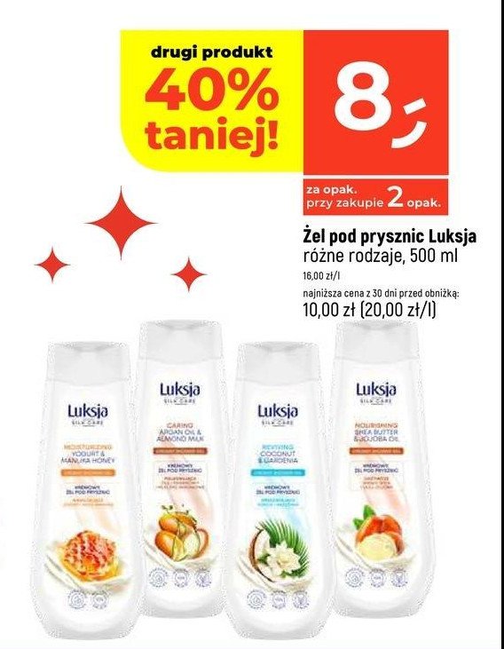 Żel pod prysznic kokos Luksja silk care promocja