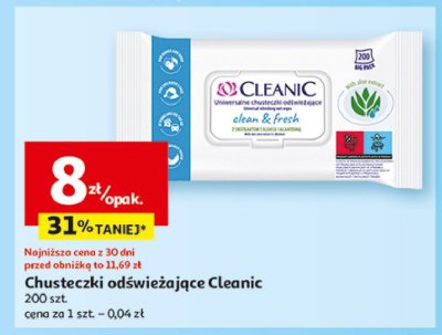 Chusteczki od艣wie偶aj膮ce CLEANIC CLEAN & FRESH promocja