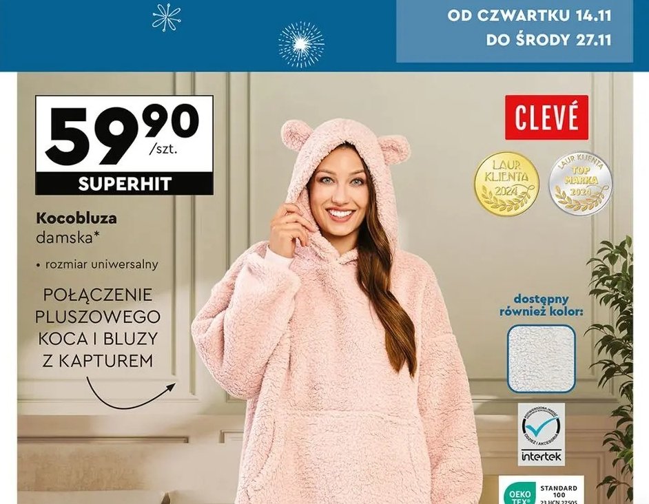 Kocobluza damska Cleve promocja w Biedronka