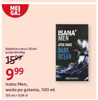 Woda po goleniu ISANA FOR MEN DARK OCEAN promocja w Rossmann