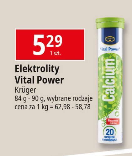 Tabletki musujące calcium Kruger promocja w Leclerc