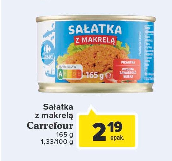 Sałatka z makrelą Carrefour classic promocje