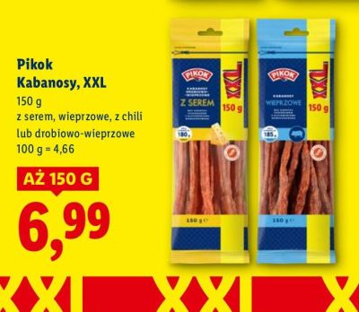 Kabanosy XXL drobiowo-wieprzowe promocja w Lidl