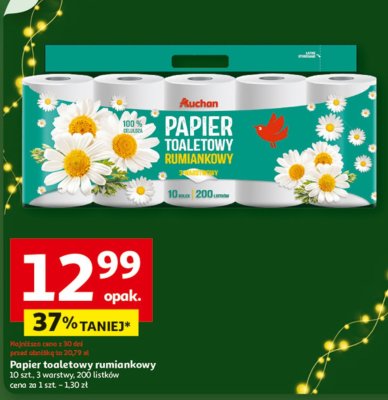 Papier toaletowy rumiankowy Auchan promocja w Auchan
