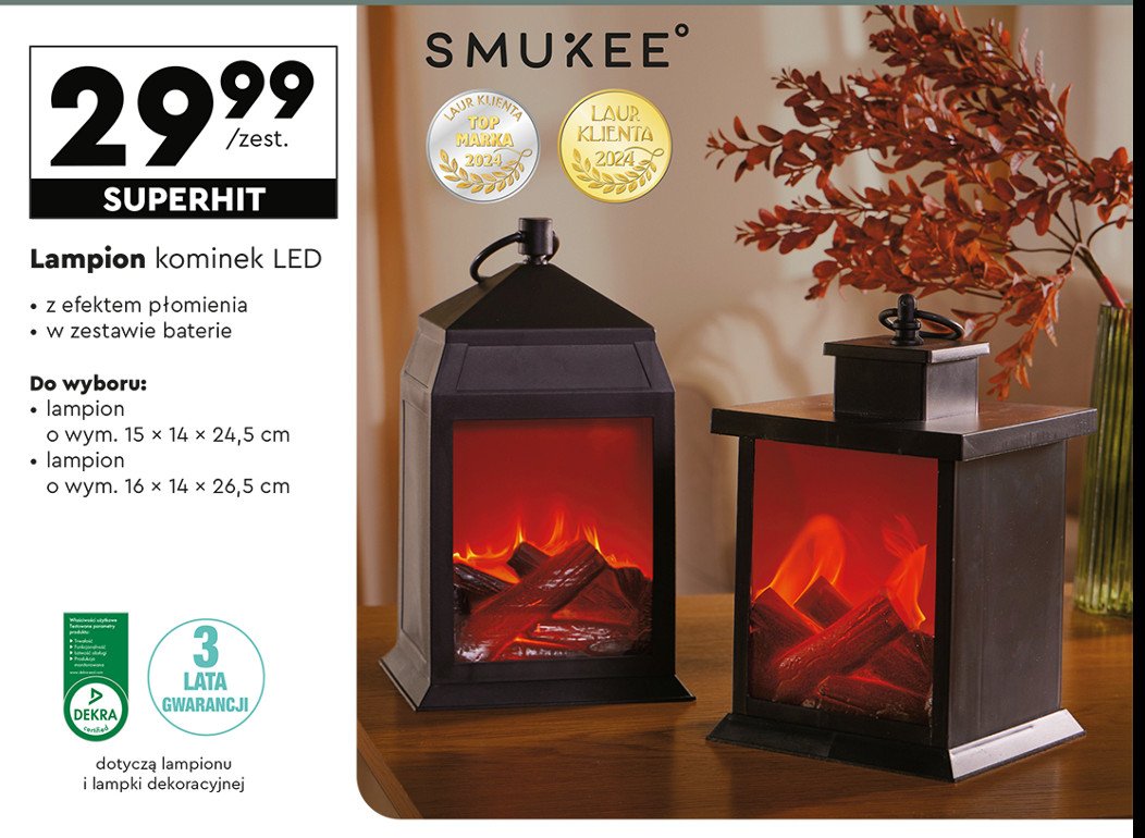 Lampion kominek led Smukee promocja