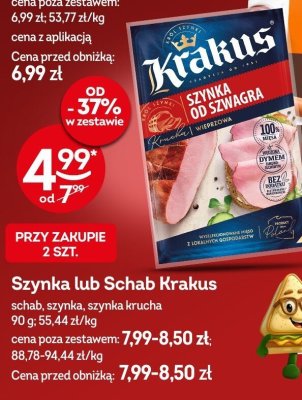 Szynka lub Schab Krakus 90g promocja w Żabka