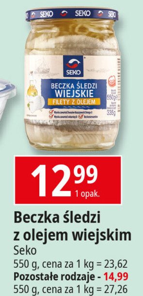 Beczka śledzi filety z suszonymi pomidorami Seko promocja