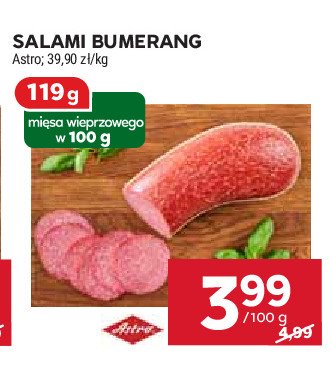 Salami bumerang Astro promocja