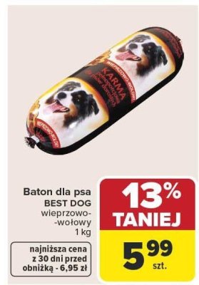 Baton dla psa wieprzowo-wołowy Best Dog promocja w Carrefour Market