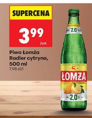 Piwo Łomża Radler cytryna, 500 ml promocja w Biedronka