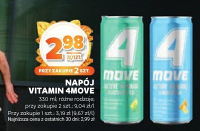 Napój Vitamin 4Move różne rodzaje promocja w Stokrotka