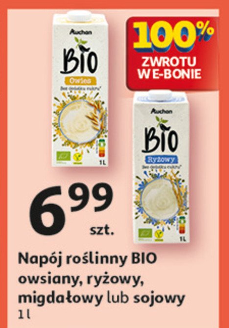 Napój owsiany Auchan bio promocja