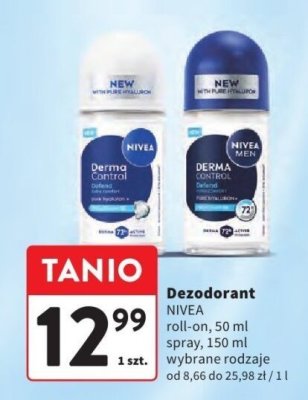 Dezodorant NIVEA roll-on i spray wybrane rodzaje promocja w Intermarche